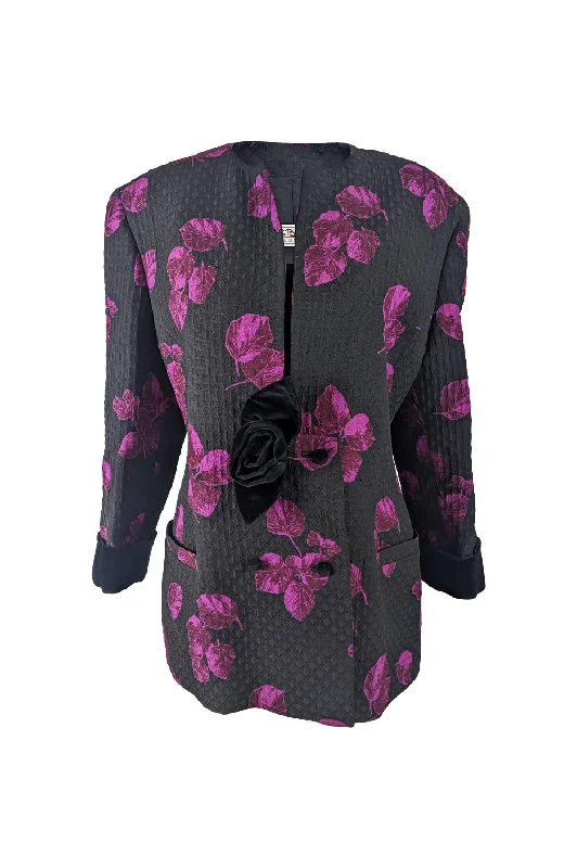 Renato Balestra Vintage Womens Floral Quilted Jacket, 1980s Print Jacket Jacquard Jacket Patchwork Jacket Renato Balestra Vintage Womens Floral Quilted Jacket, 1980s Print Jacket Jacquard Jacket Patchwork Jacket