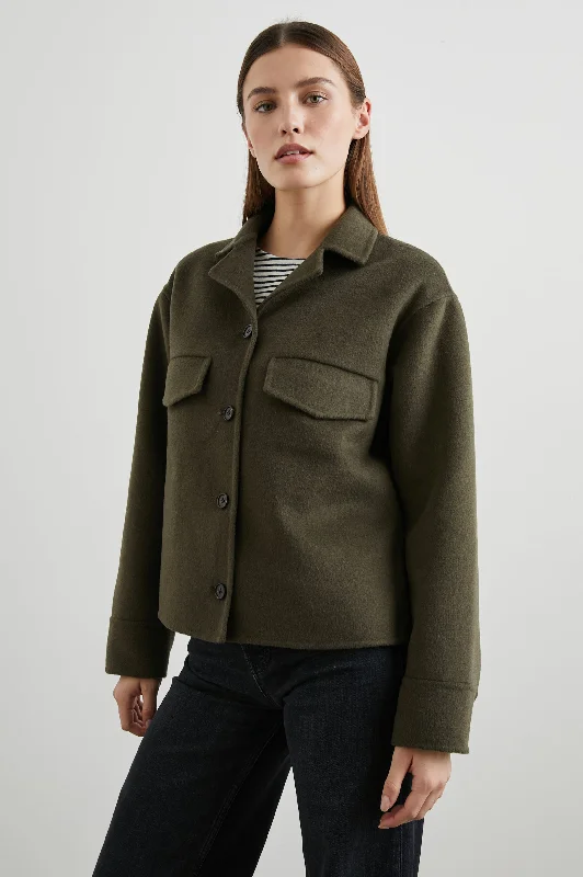 RILEY JACKET - OLIVE Satin Jacket Silk Jacket Chiffon Jacket