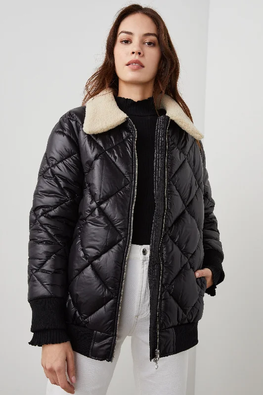 SHAY JACKET - BLACK Fleece Jacket Down Jacket Feather Jacket