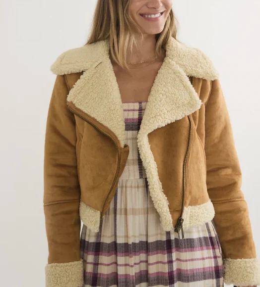 Sherpa Moto Jacket - Chestnut Trench Coat Raincoat Waterproof Jacket