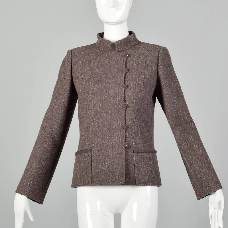 Small 1980s Blazer Jacket with Asian Inspired and symmetrical Details Trench Coat Raincoat Waterproof Jacket
