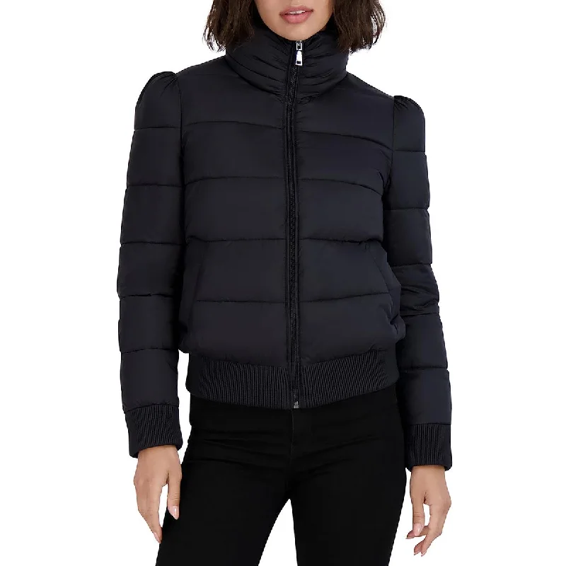 Tahari Womens Quilted Long Sleeves Puffer Jacket Oversized Jacket Tailored Jacket Straight Jacket