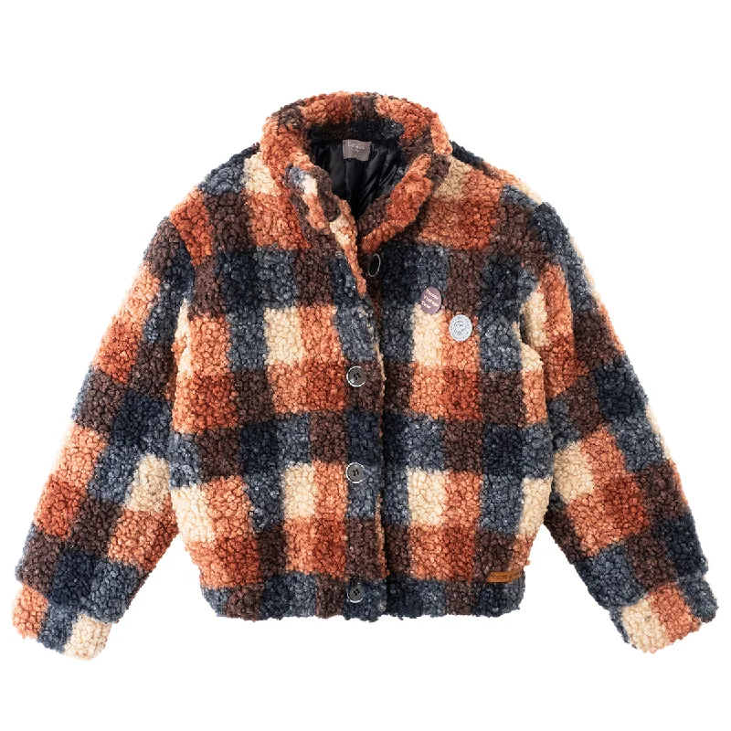Tocoto Vintage Checked Knitted Jacket Knit Fabric Woven Fabric Fleece Fabric