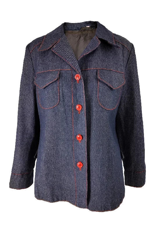 Vintage 70s Western Denim Jacket with Red Buttons, 1970s Chenille Jacket Brocade Jacket Lace Jacket Vintage 70s Western Denim Jacket with Red Buttons, 1970s Chenille Jacket Brocade Jacket Lace Jacket