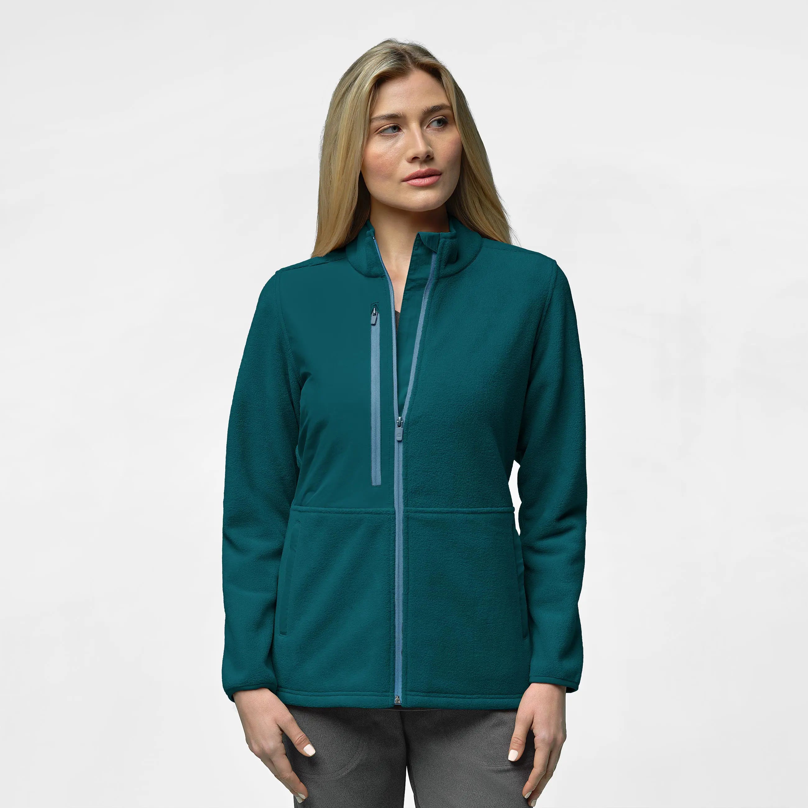Wink Women's Micro Fleece Zip Jacket - Caribbean Blue Mesh Jacket Canvas Jacket Denim Jacket Wink Women's Micro Fleece Zip Jacket - Caribbean Blue Mesh Jacket Canvas Jacket Denim Jacket