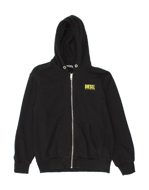 DIESEL Boys Graphic Zip Hoodie Sweater 14-15 Years Black