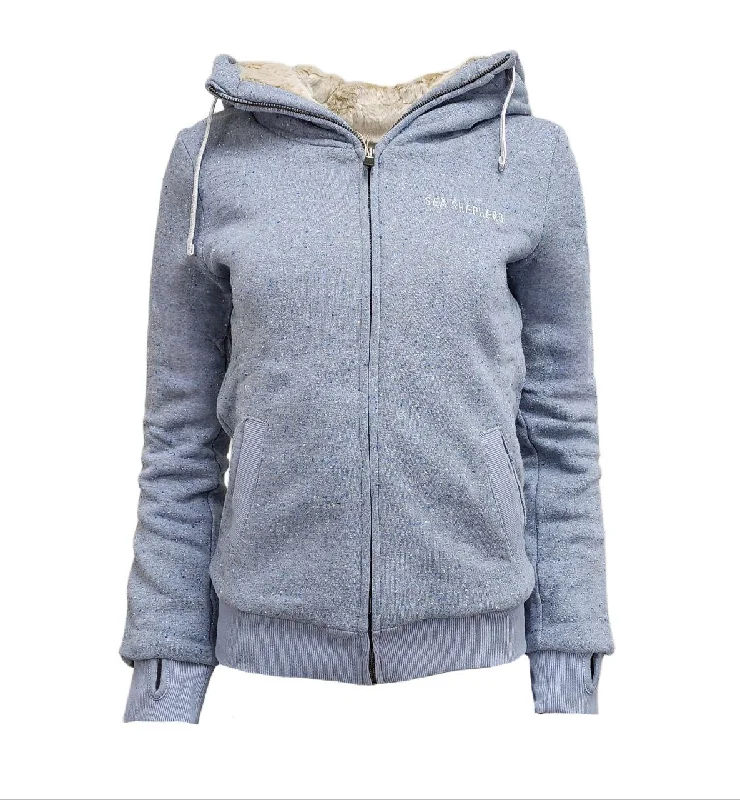 HoodLamb Women's Grey Fleck Sea Shepherd Furry Hemp Hoodie 420 NWT