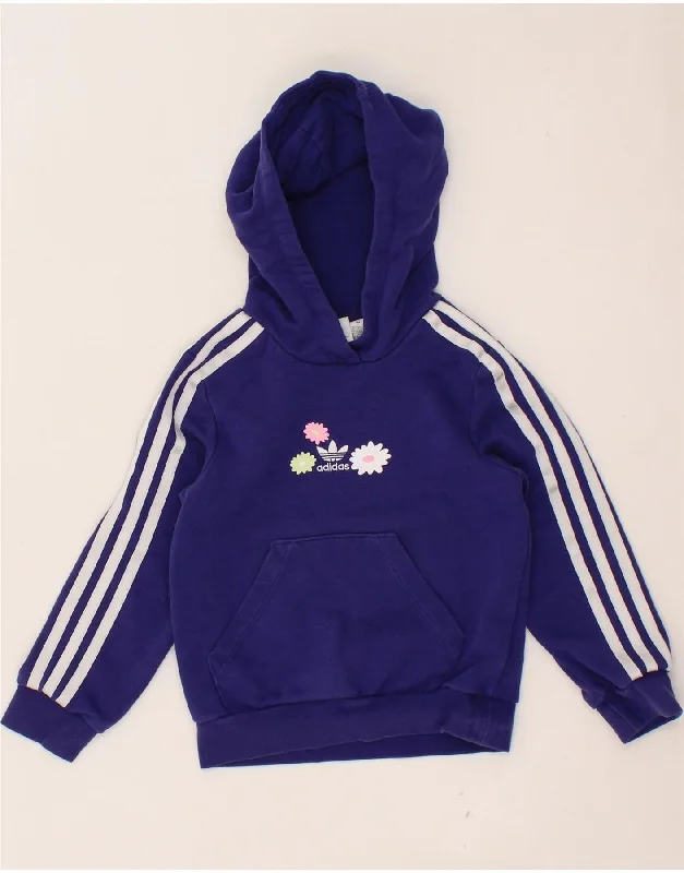 ADIDAS Girls Graphic Hoodie Jumper 6-7 Years Blue Floral Cotton Hoodie with Half-Zip Sporty Casual ADIDAS Girls Graphic Hoodie Jumper 6-7 Years Blue Floral Cotton Hoodie with Half-Zip Sporty Casual