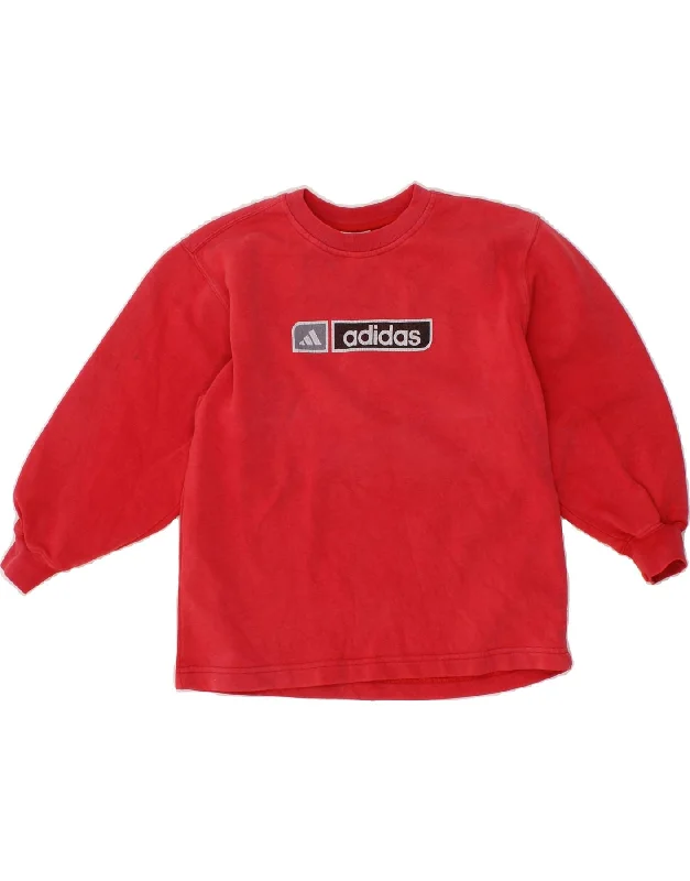 ADIDAS Girls Graphic Sweatshirt Jumper 7-8 Years Small Red Cotton Hoodie with Belted Waist Structured Tailored ADIDAS Girls Graphic Sweatshirt Jumper 7-8 Years Small Red Cotton Hoodie with Belted Waist Structured Tailored