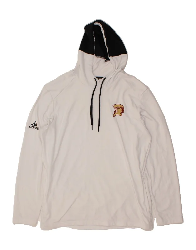 ADIDAS Mens Graphic Hoodie Jumper Large White Polyester Hoodie with Lace Feminine Delicate ADIDAS Mens Graphic Hoodie Jumper Large White Polyester Hoodie with Lace Feminine Delicate