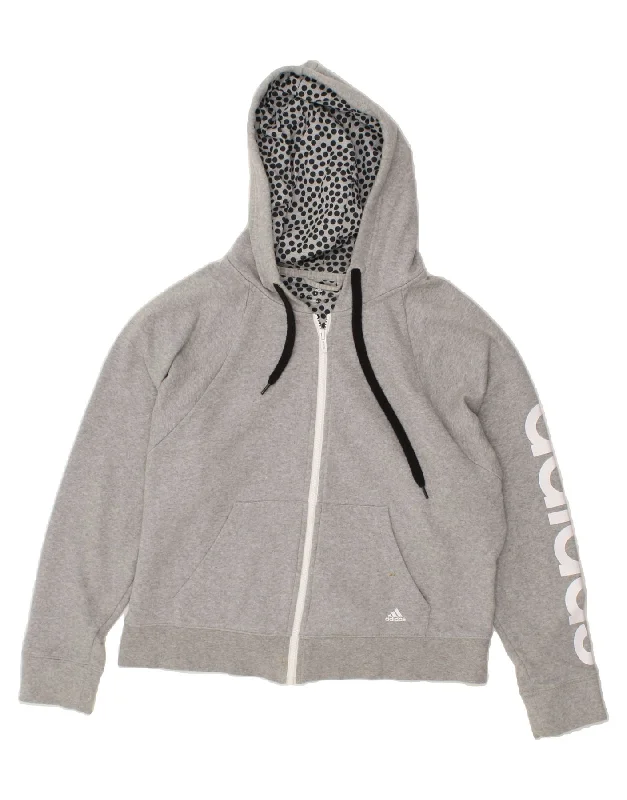 ADIDAS Womens Graphic Crop Zip Hoodie Sweater UK 16/18 Large Grey Ribbed Striped Patterned ADIDAS Womens Graphic Crop Zip Hoodie Sweater UK 16/18 Large Grey Ribbed Striped Patterned