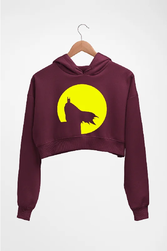 Batman Superhero Crop HOODIE FOR WOMEN Hoodie with Hem Raw Edge Edgy Unfinished