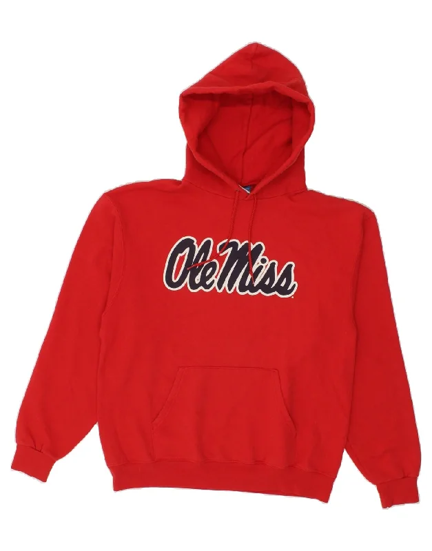 CHAMPION Womens Graphic Hoodie Jumper UK 14 Medium Red Cotton Hoodie with Pastel Soft Subtle CHAMPION Womens Graphic Hoodie Jumper UK 14 Medium Red Cotton Hoodie with Pastel Soft Subtle