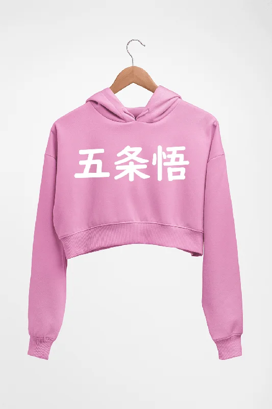 Gojo Satoru Anime Crop HOODIE FOR WOMEN Hoodie with Ribbed Hem Stretchable Secure