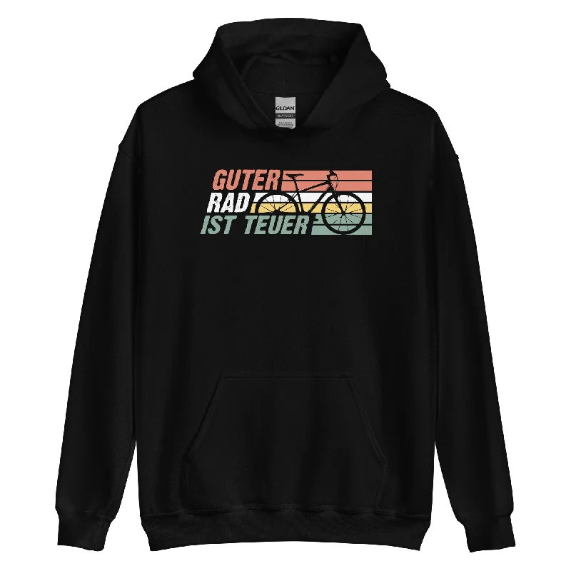 Guter Rad Ist Teuer - Unisex Hoodie Hoodie with Frayed Bohemian Relaxed