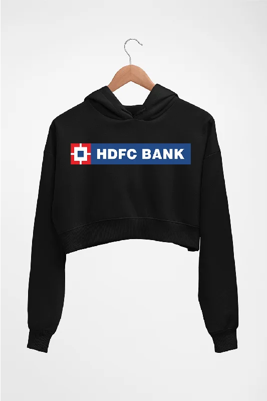 HDFC Bank Crop HOODIE FOR WOMEN Hoodie with Monochrome Minimalist Simple