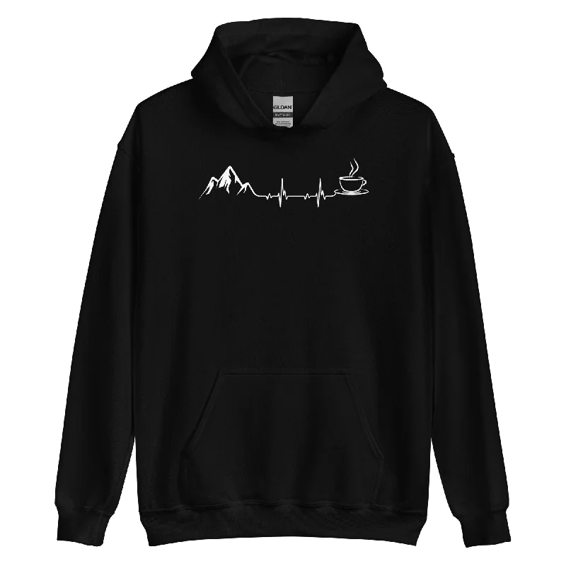 Herzschlag - Berge Und Kaffee - Unisex Hoodie Oversized Hoodie Comfort Casual