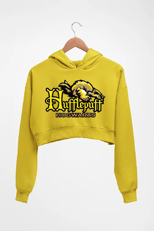 Hufflepuff Harry Potter Crop HOODIE FOR WOMEN Hoodie Jacket Zipper Layering
