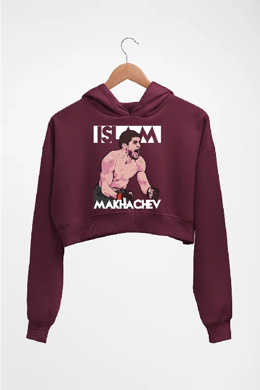 Islam Makhachev Crop HOODIE FOR WOMEN Hoodie with Reflective Safety Nightwear
