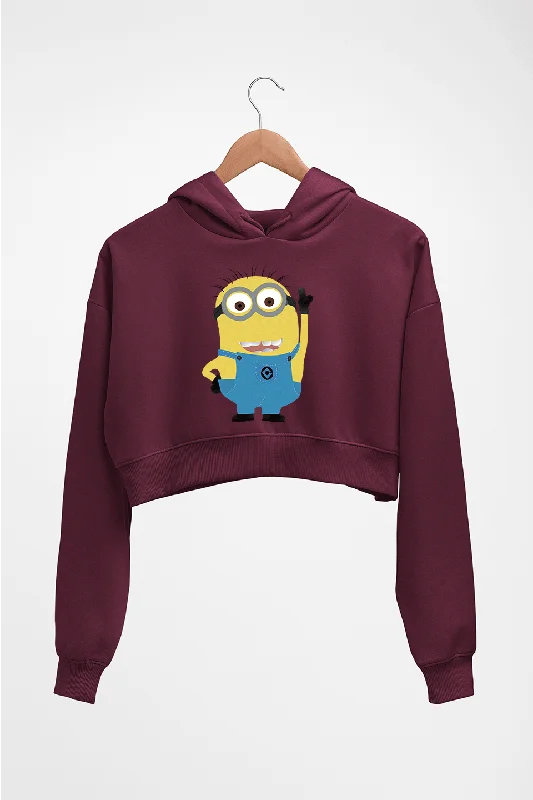 Minion Crop HOODIE FOR WOMEN Hoodie with Logo Branding Identity