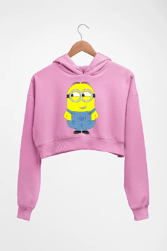 Minion Crop HOODIE FOR WOMEN Hoodie Jacket Zipper Layering