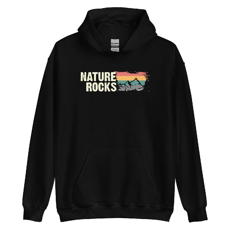 Nature Rocks - Unisex Hoodie Hoodie with Hem Contrast Bold Stylish