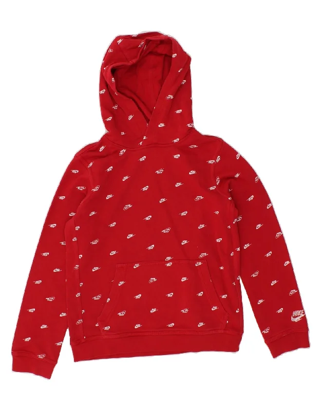NIKE Boys Graphic Hoodie Jumper 12-13 Years Red Spotted Cotton Hooded Sweatshirt Casual Wear Street Style NIKE Boys Graphic Hoodie Jumper 12-13 Years Red Spotted Cotton Hooded Sweatshirt Casual Wear Street Style