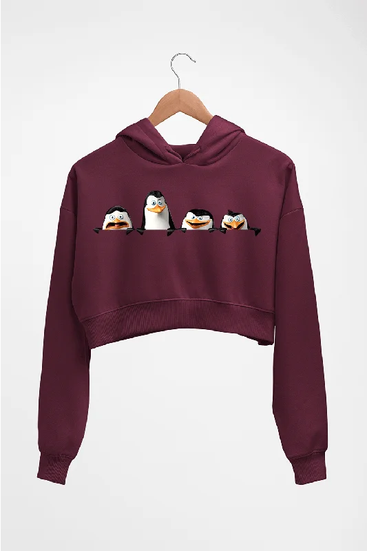 Penguins of Madagascar Crop HOODIE FOR WOMEN Hoodie with Hem Detail Decorative Unique Penguins of Madagascar Crop HOODIE FOR WOMEN Hoodie with Hem Detail Decorative Unique