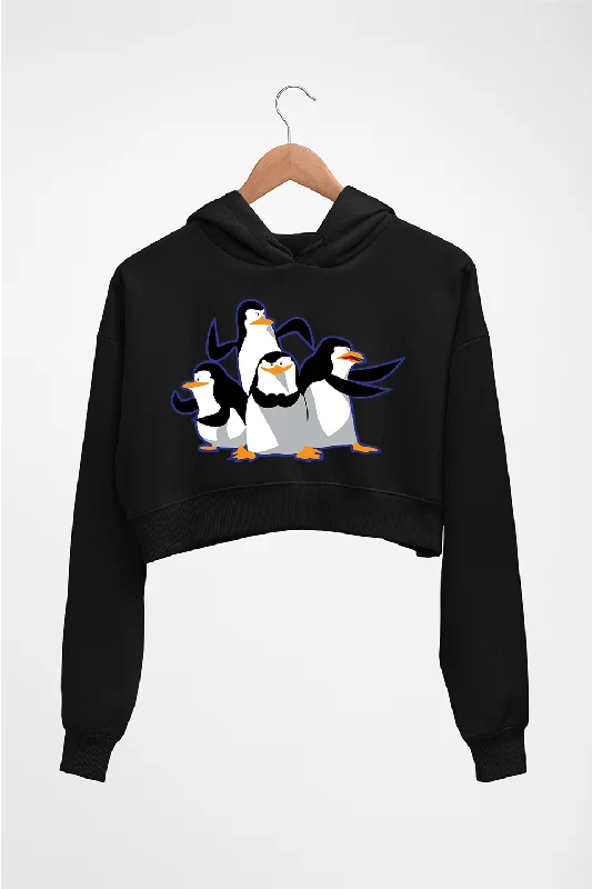 Penguins of Madagascar Crop HOODIE FOR WOMEN Zip Hoodie Drawstring Kangaroo Pocket