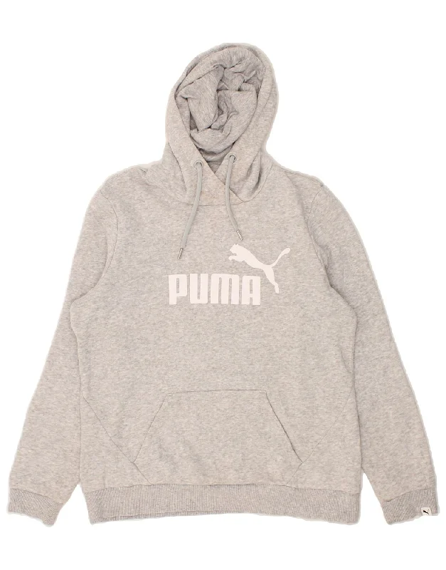 PUMA Womens Graphic Hoodie Jumper UK 14 Large Grey Hoodie with Slim Fit Tailored Modern PUMA Womens Graphic Hoodie Jumper UK 14 Large Grey Hoodie with Slim Fit Tailored Modern