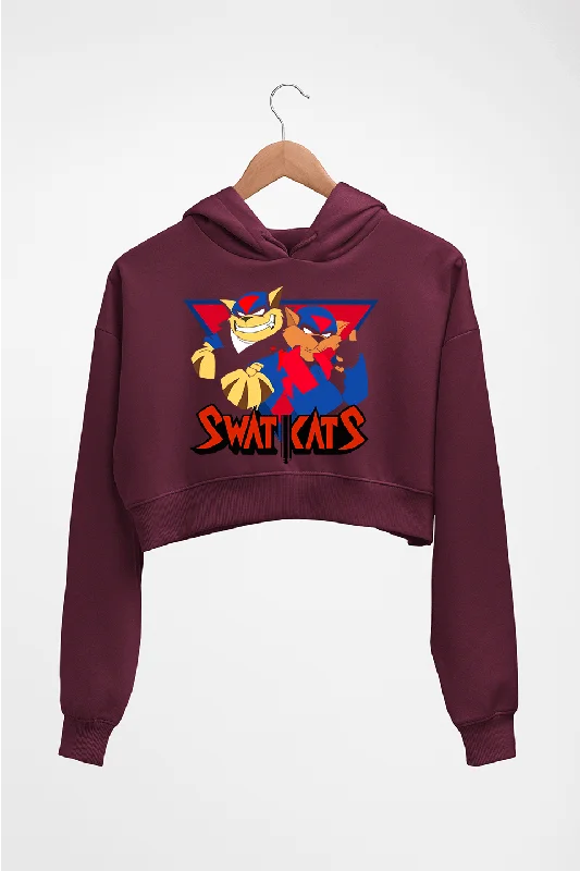 Swat Kats Crop HOODIE FOR WOMEN Hoodie with Hidden Zipper Minimalist Clean