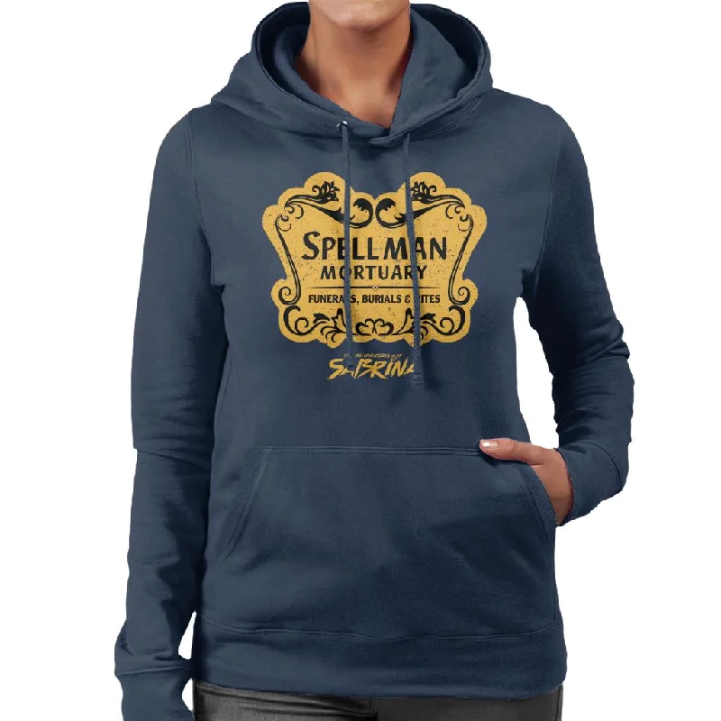 The Chilling Adventures Of Sabrina Spellman Mortuary Women's Hooded Sweatshirt Hoodie with Frayed Bohemian Relaxed The Chilling Adventures Of Sabrina Spellman Mortuary Women's Hooded Sweatshirt Hoodie with Frayed Bohemian Relaxed