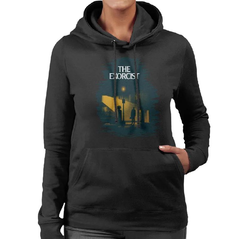 The Exorcist Classic Poster Women's Hooded Sweatshirt Hoodie with Rhinestones Sparkly Elegant The Exorcist Classic Poster Women's Hooded Sweatshirt Hoodie with Rhinestones Sparkly Elegant