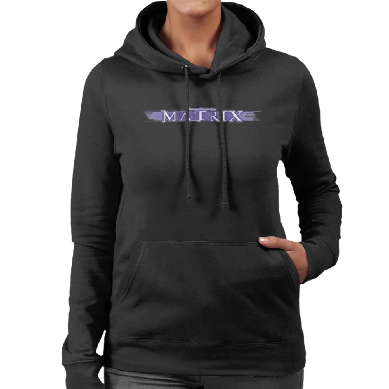 The Matrix Purple Logo Women's Hooded Sweatshirt Hoodie with Hem Drawcord Adjustable Customizable