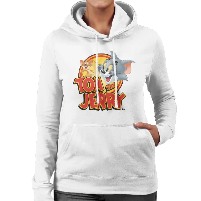 Tom and Jerry Opening Title Women's Hooded Sweatshirt Hoodie with Set-In Sleeves Structured Classic Tom and Jerry Opening Title Women's Hooded Sweatshirt Hoodie with Set-In Sleeves Structured Classic