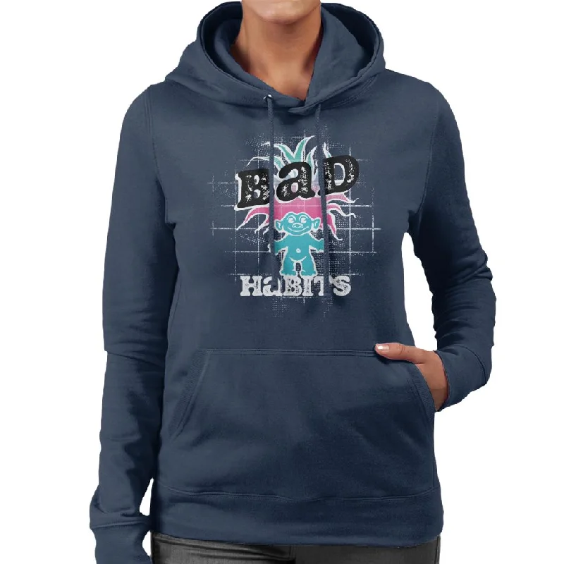 Trolls Bad Habits Pink And Blue Gradient Hair Women's Hooded Sweatshirt Hoodie with Cuffed Sleeves Snug Secure