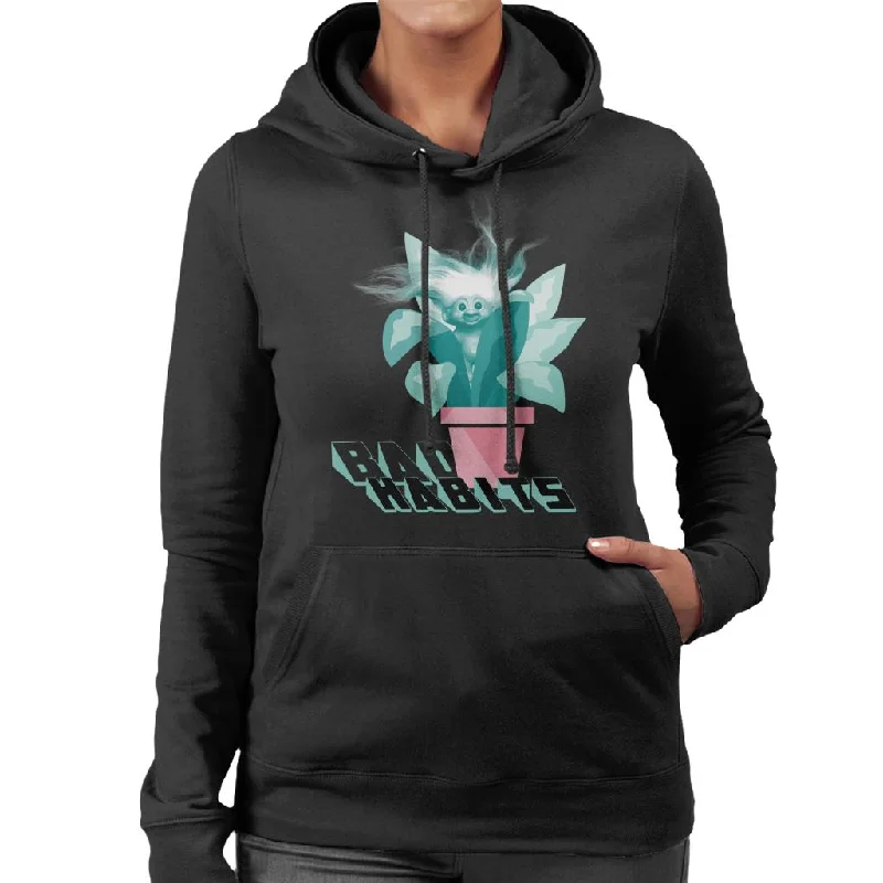 Trolls Bad Habits Women's Hooded Sweatshirt Hoodie with Rhinestones Sparkly Elegant
