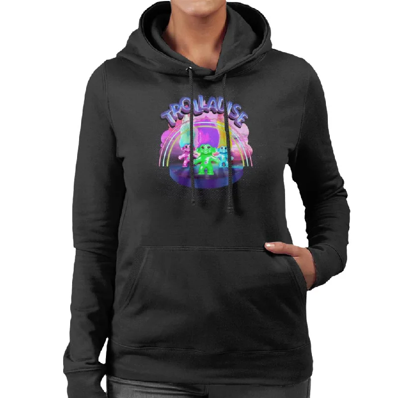 Trolls In Trolladise Women's Hooded Sweatshirt Hoodie with Camouflage Military Edgy