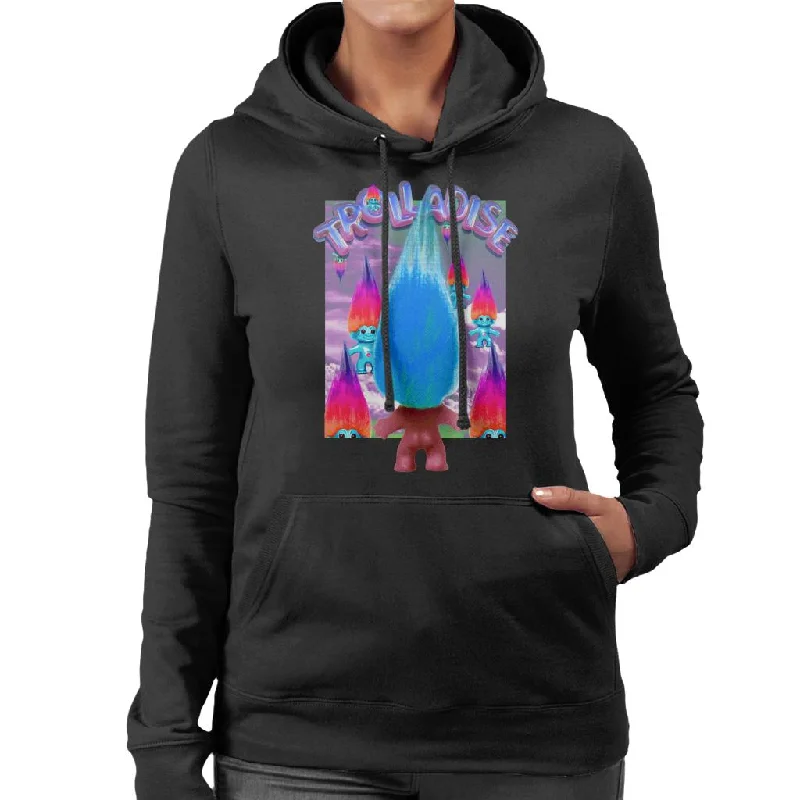 Trolls Trolladise Women's Hooded Sweatshirt Hoodie with Stripes Bold Sporty