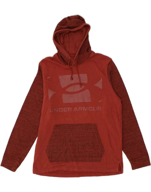 UNDER ARMOUR Mens Cold Gear Graphic Hoodie Jumper Large Burgundy Flecked Hoodie with Zipper Versatile Modern UNDER ARMOUR Mens Cold Gear Graphic Hoodie Jumper Large Burgundy Flecked Hoodie with Zipper Versatile Modern