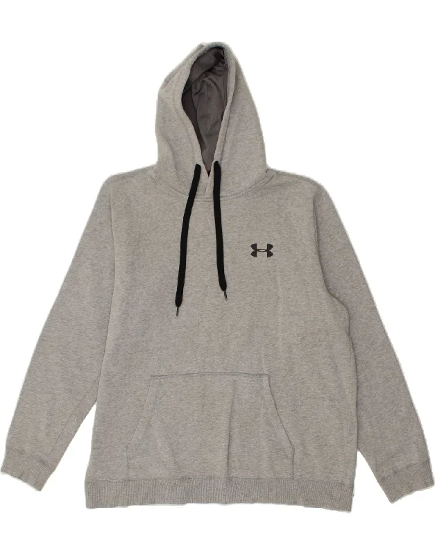 UNDER ARMOUR Mens Cold Gear Hoodie Jumper XL Grey Cotton Hoodie with Front Slit Layering Stylish UNDER ARMOUR Mens Cold Gear Hoodie Jumper XL Grey Cotton Hoodie with Front Slit Layering Stylish