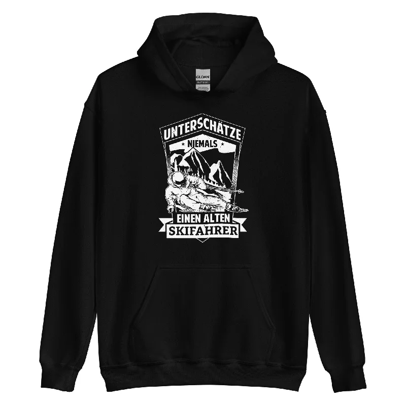 Unterschätze Niemals Nen Alten Skifahrer - Unisex Hoodie Hoodie with Tied Waist Feminine Flattering Unterschätze Niemals Nen Alten Skifahrer - Unisex Hoodie Hoodie with Tied Waist Feminine Flattering