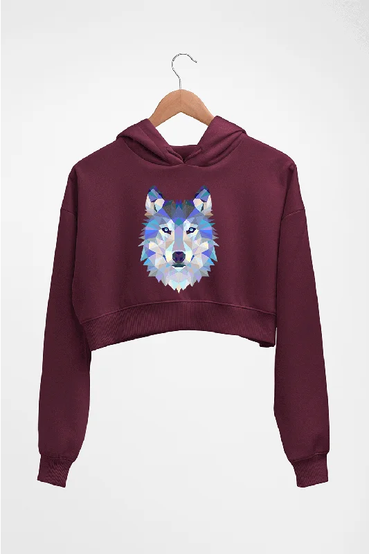 Wolf Crop HOODIE FOR WOMEN Hoodie with Metallic Shiny Futuristic