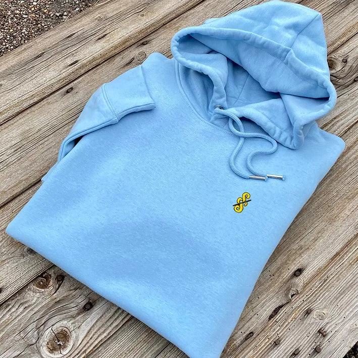 Spoke and Solace Maillot Jaune Inspired Logo Hoodie (w) Hoodie with Raglan Sleeves Sporty Comfortable Spoke and Solace Maillot Jaune Inspired Logo Hoodie (w) Hoodie with Raglan Sleeves Sporty Comfortable