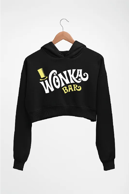Wonka Bar Crop HOODIE FOR WOMEN Hoodie with Hem Detail Decorative Unique