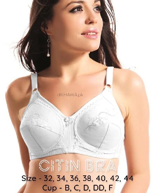 Citin Bra - Flourish - White Bra - Non Padded & Non Wired Bra - Minimizer Bra Push-Up Bra Set Citin Bra - Flourish - White Bra - Non Padded & Non Wired Bra - Minimizer Bra Push-Up Bra Set