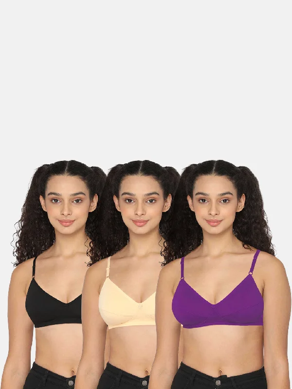 Naidu Hall Knitwear-Bra Special Combo Pack - Glori - C34 Soft Cup Bralette