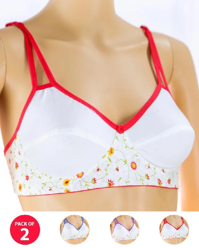 Pack of 2 Madam Bra - i18 - Non Padded Bra - Non Wired Bra Soft Strapless Bra