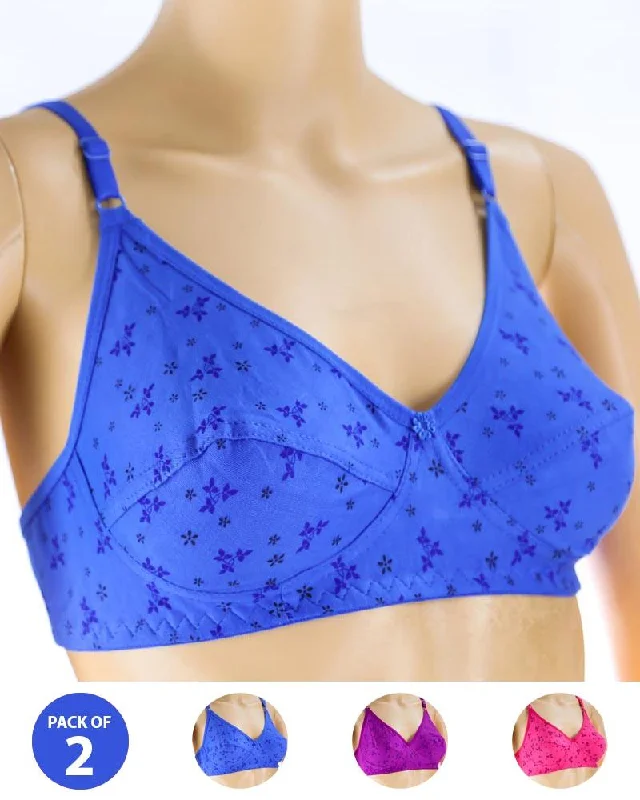 Pack of 2 Madam Bra - i21 - Non Padded Bra - Non Wired Bra Sleek Push-Up Bra