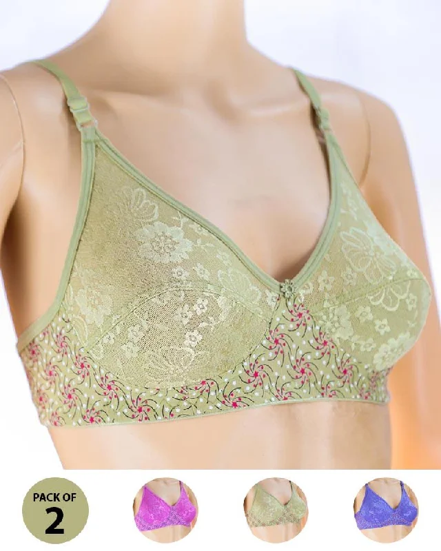 Pack of 2 Madam Bra - K-8238 - Non Padded Bra - Non Wired Bra Versatile Bralette Set Pack of 2 Madam Bra - K-8238 - Non Padded Bra - Non Wired Bra Versatile Bralette Set